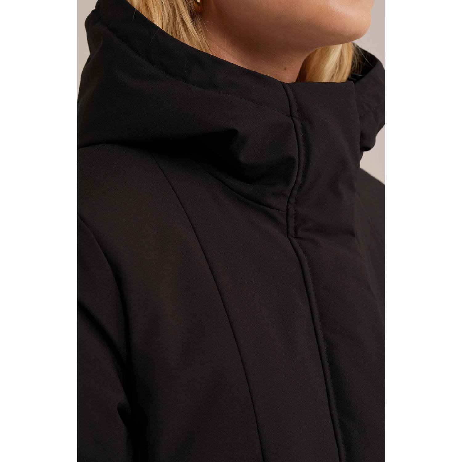 WE Fashion gewatteerde parka zwart