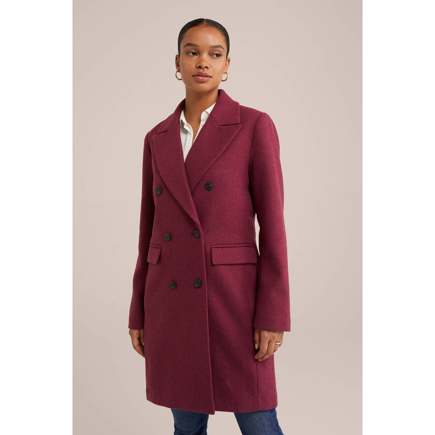 WE Fashion jas met wol rood
