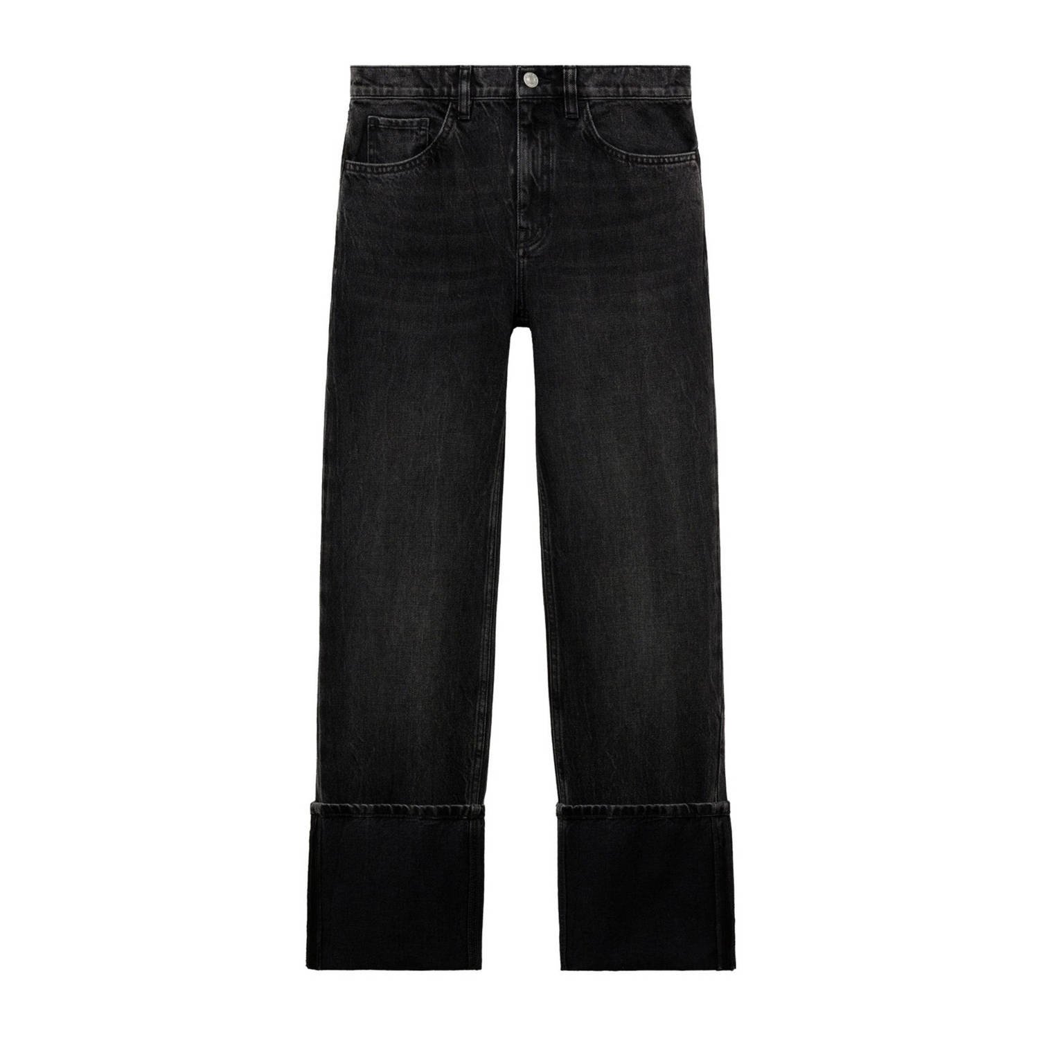 Mango straight leg jeans black denim