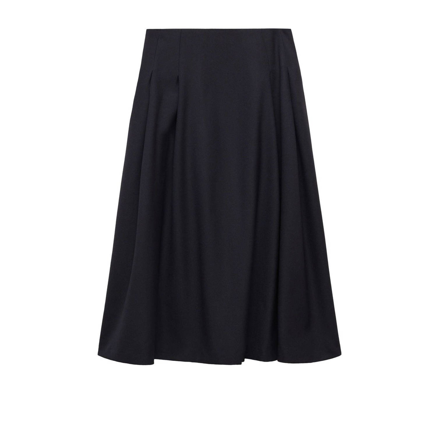 Mango midi rok donkerblauw