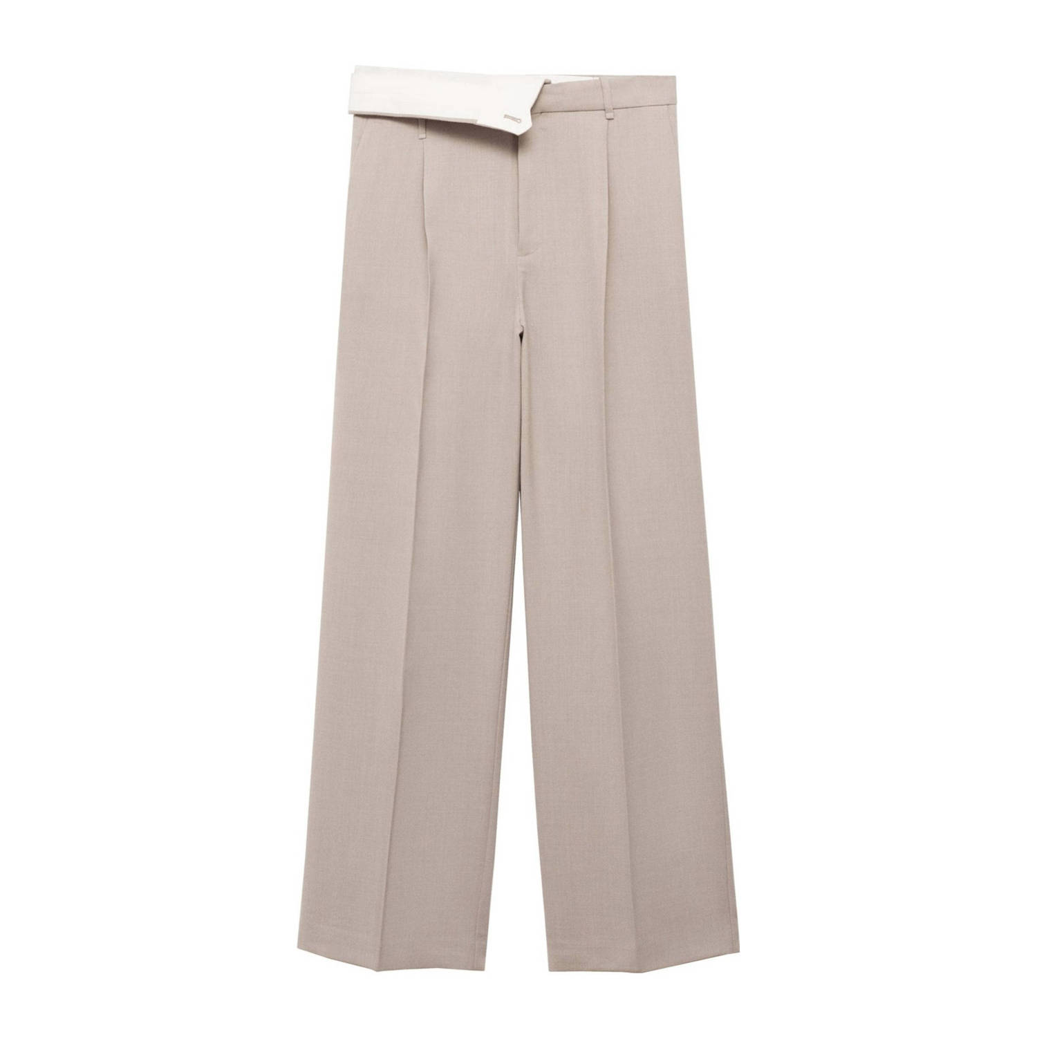 Mango wide leg broek grijs