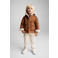 Mango Kids winterjas middenbruin/ecru