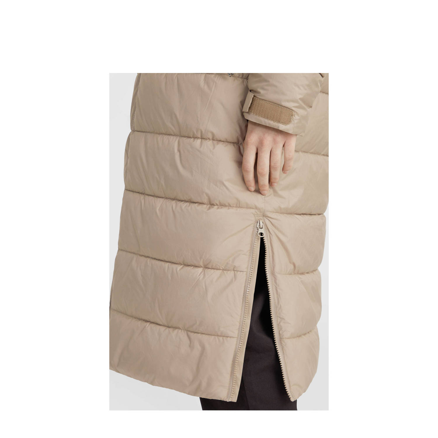 O'Neill lange gewatteerde winterjas beige