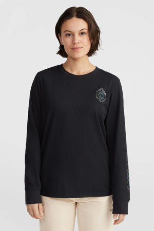 longsleeve met printopdruk zwart