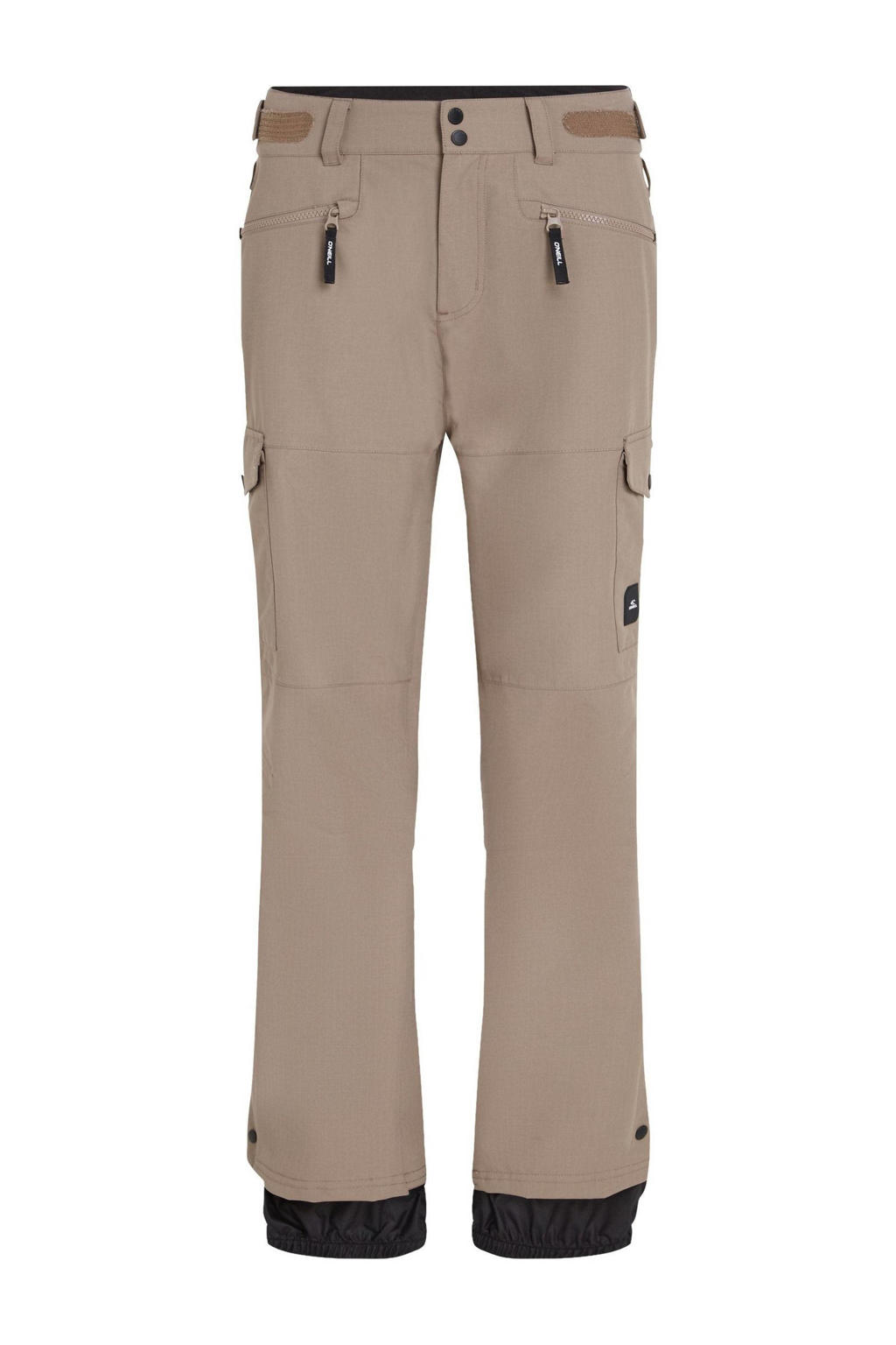 Beige dames O'Neill skibroek Utility van polyester met rits- en drukknoopsluiting en effen