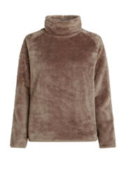 thumbnail: Bruine dames O'Neill fleece sweater FUZZY van polyester met effen, lange mouwen en opstaande kraag