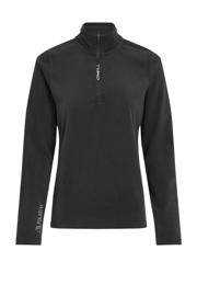 thumbnail: Zwarte dames O'Neill fleece skipully Jack's met effen, lange mouwen, opstaande kraag en halve rits