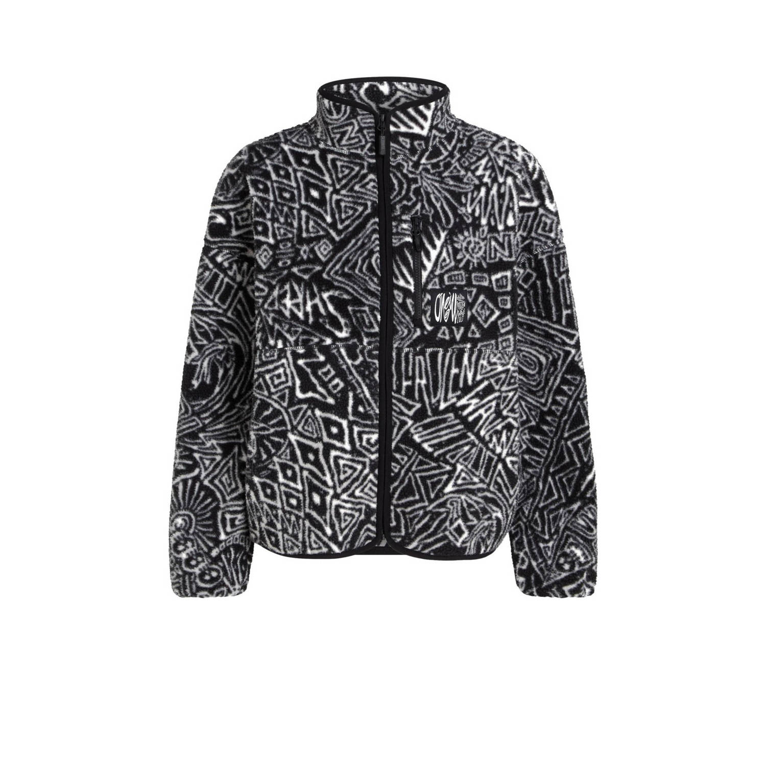 O'Neill teddy fleecevest print zwart wit