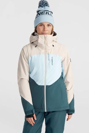 ski-jas CARBONITE beige/lichtblauw/petrol
