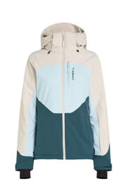 thumbnail: Beige dames O'Neill ski-jack CARBONITE van polyester met effen, capuchon en ritssluiting