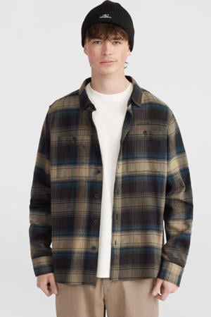 geruit flanellen overshirt blauw