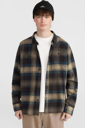 geruit flanellen overshirt blauw