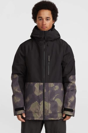 ski-jas Block zwart/groen/beige
