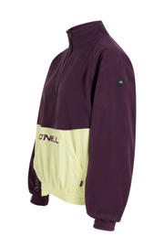 thumbnail: Aubergine dames O'Neill fleecetrui O'Riginals van polyester met effen, lange mouwen, opstaande kraag en halve rits
