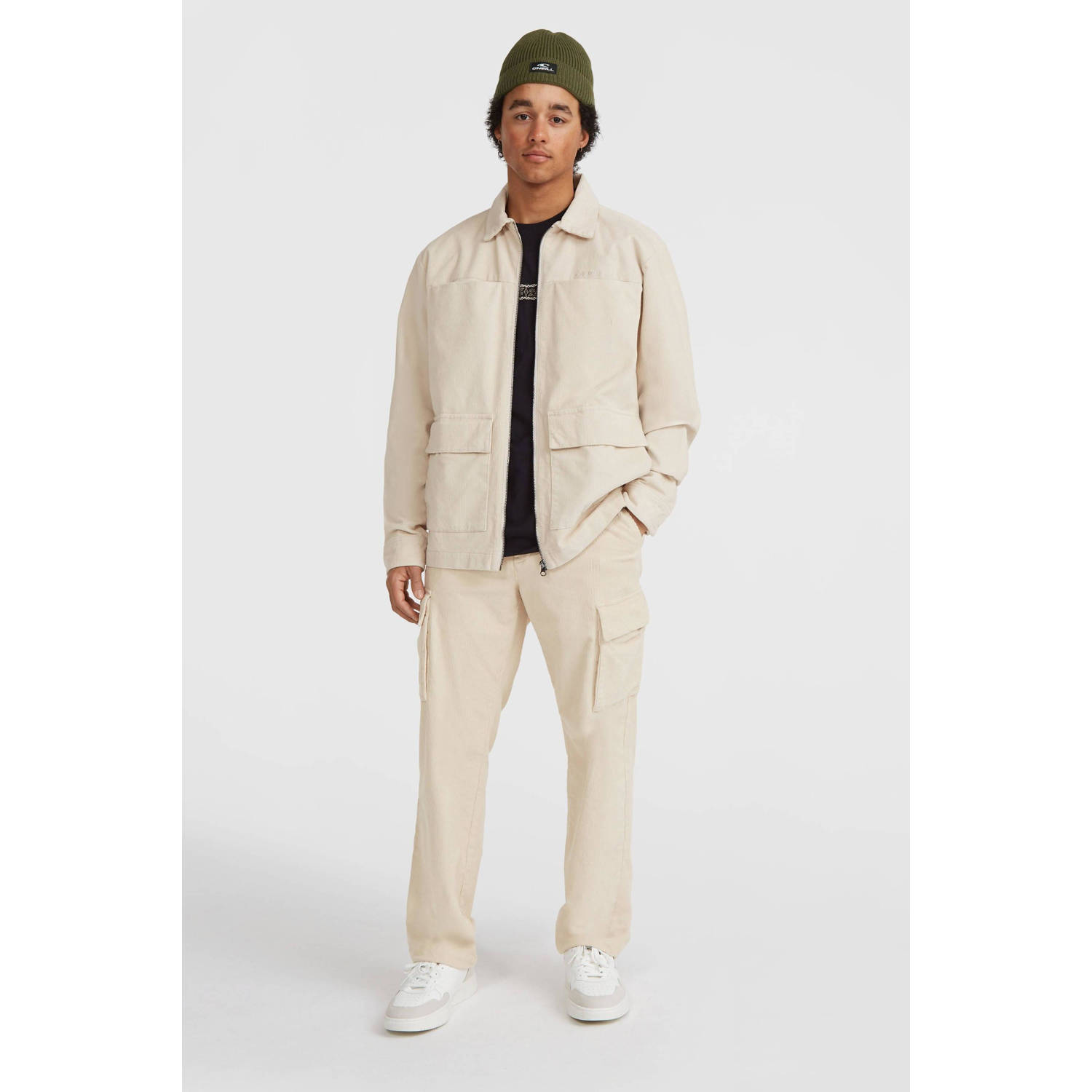 O'Neill corduroy loose fit cargo broek ecru