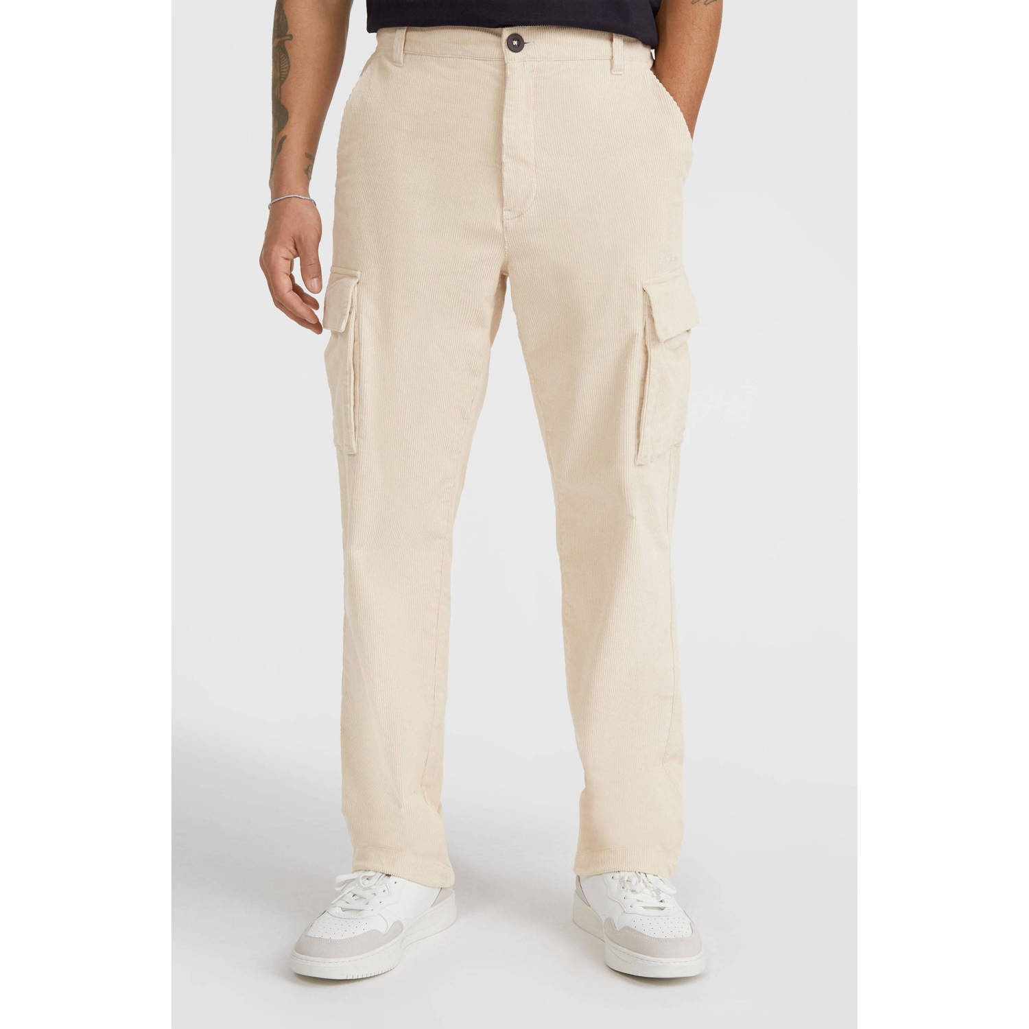 O'Neill corduroy loose fit cargo broek ecru