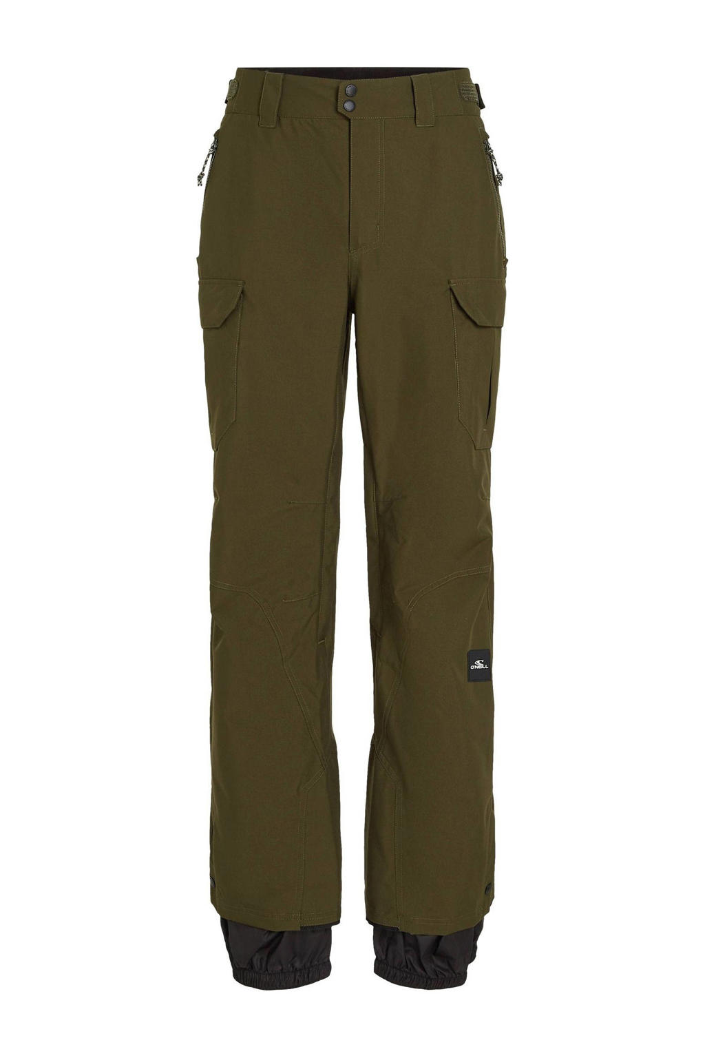 Donkergroene heren O'Neill skibroek Utility van polyester met rits- en drukknoopsluiting en effen