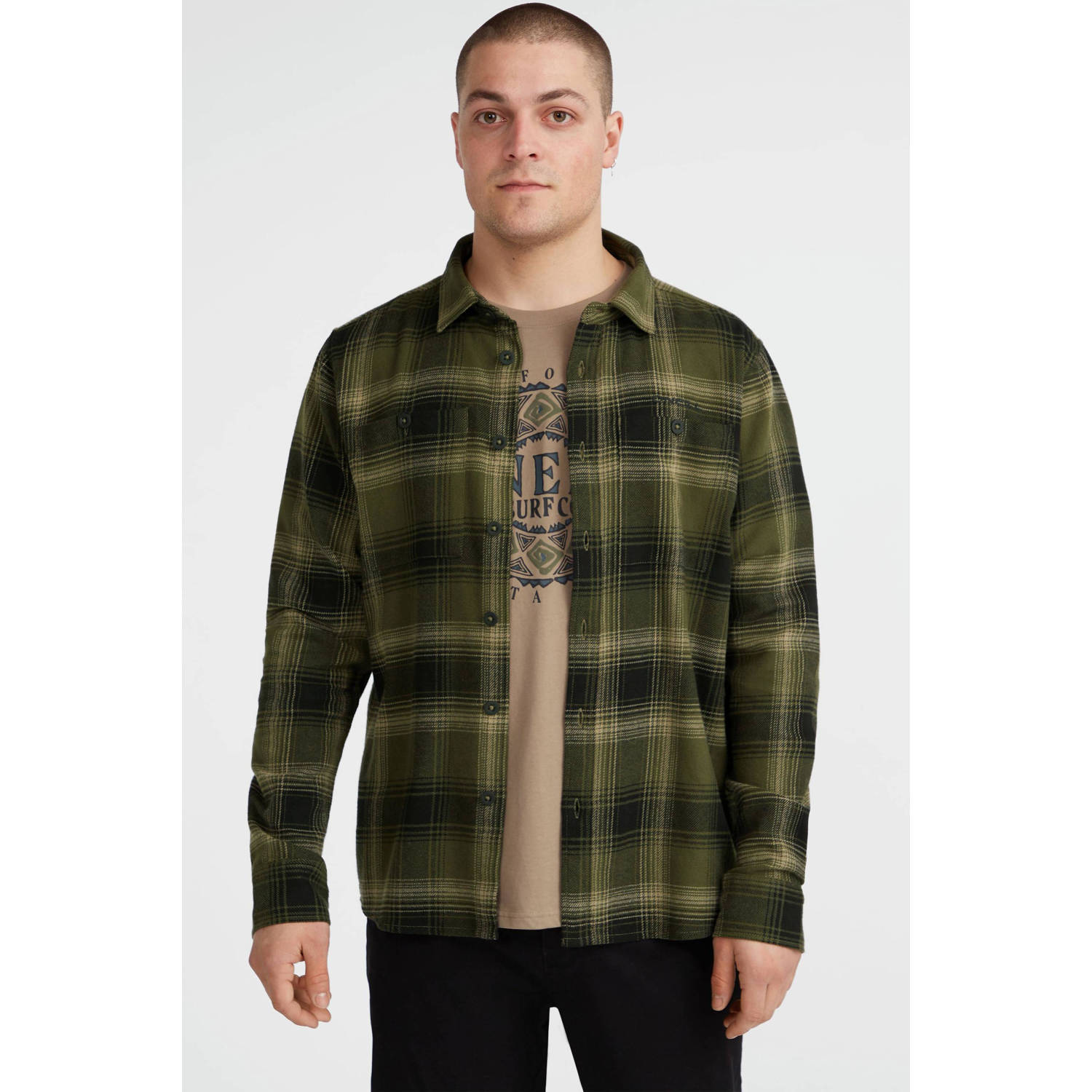 O'Neill geruit flanellen overshirt groen
