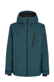 thumbnail: Grijsblauwe heren O'Neill ski-jack Hammer van polyester met effen, capuchon en rits wind- en waterdicht