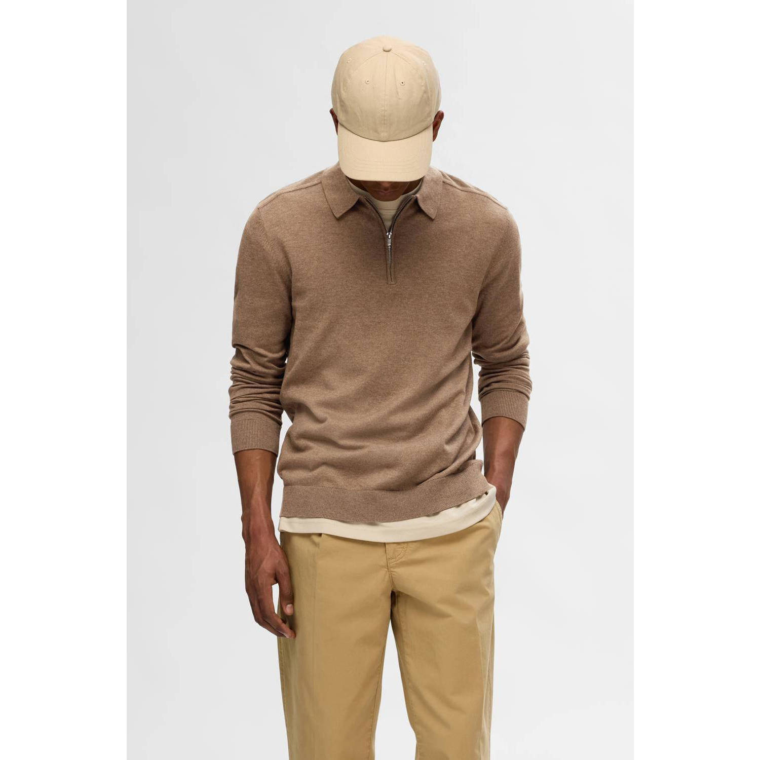 SELECTED HOMME sweater SLHBERG bruin