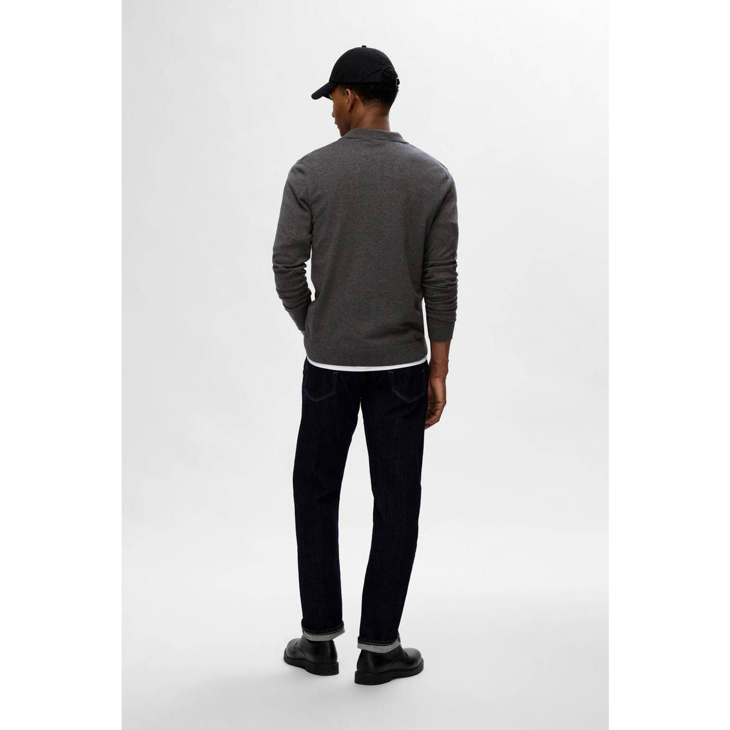 SELECTED HOMME sweater SLHBERG grijs