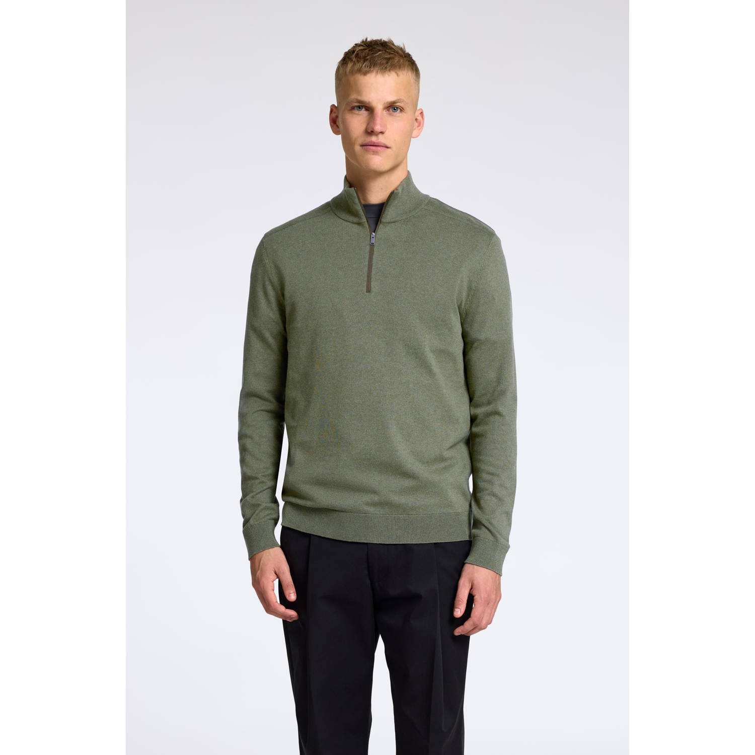 SELECTED HOMME gemêleerde trui SLHBERG groen