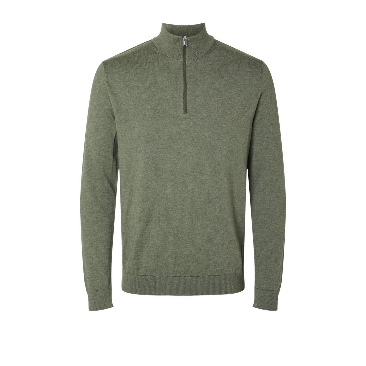 SELECTED HOMME Heren Truien & Vesten Slhberg Half Zip Cardigan Noos Groen
