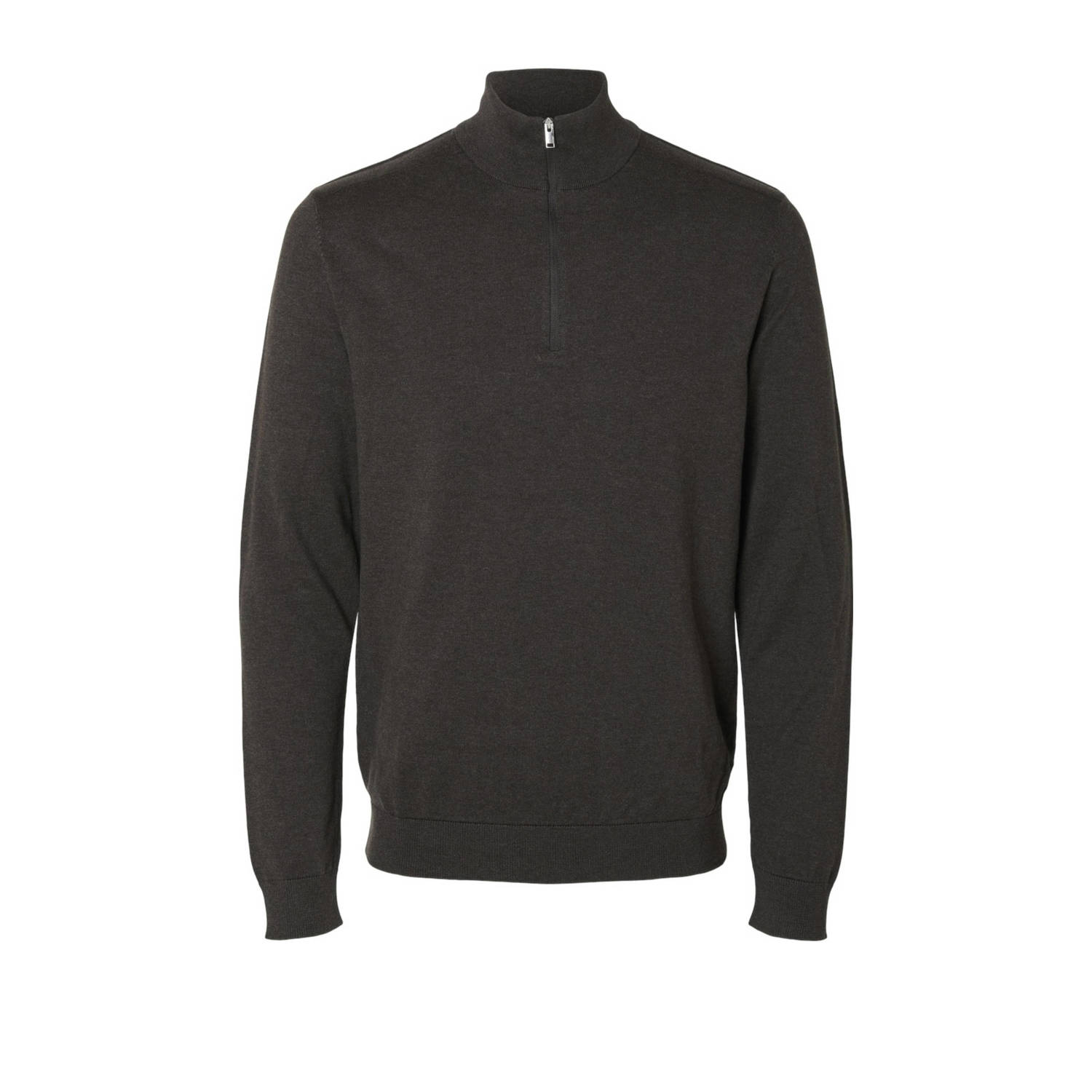 SELECTED HOMME gebreide trui SLHBERG donkerbruin