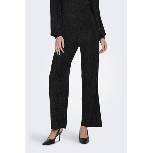 ONLY wide leg broek ONLCLARA zwart afbeelding