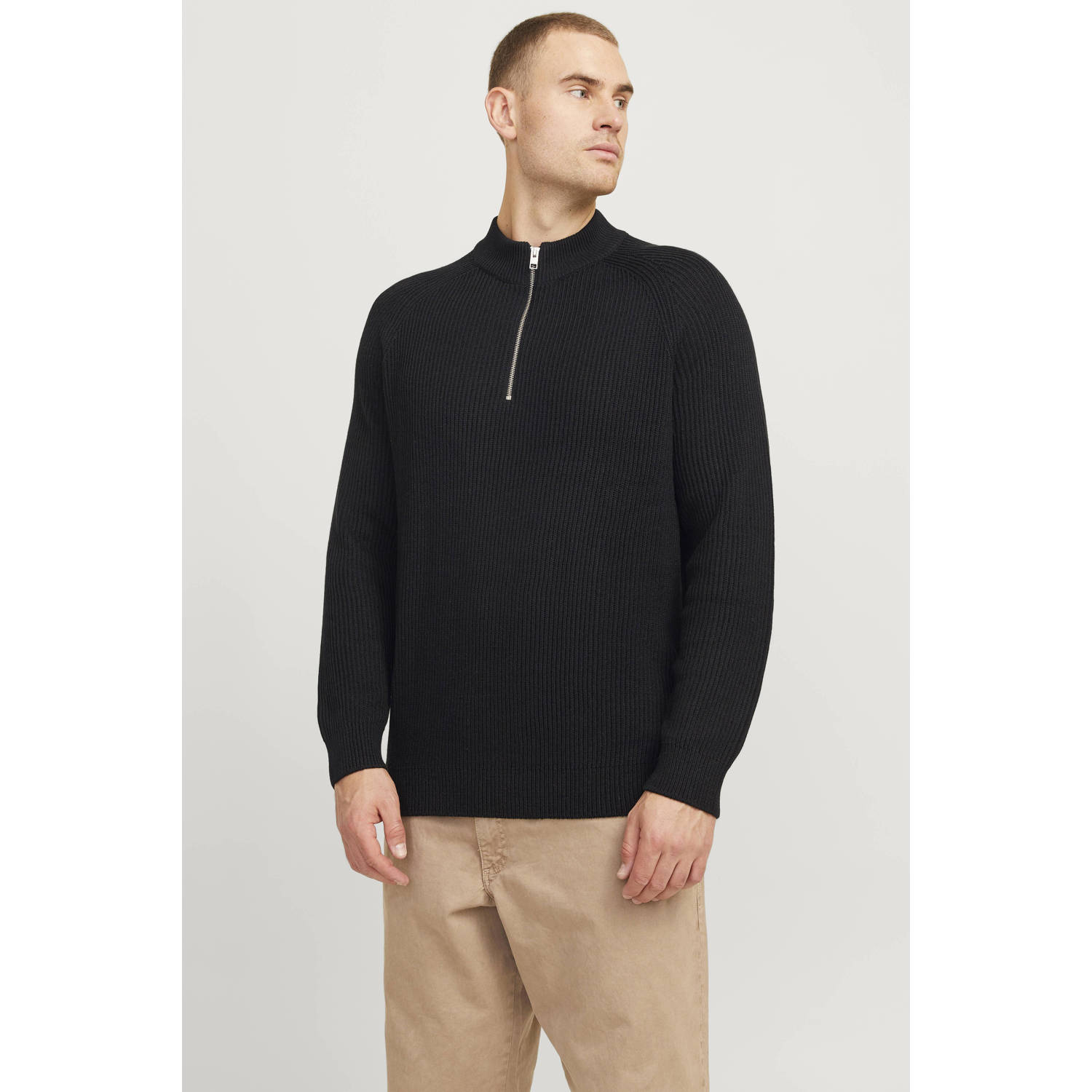 JACK & JONES PLUS SIZE gebreide trui zwart