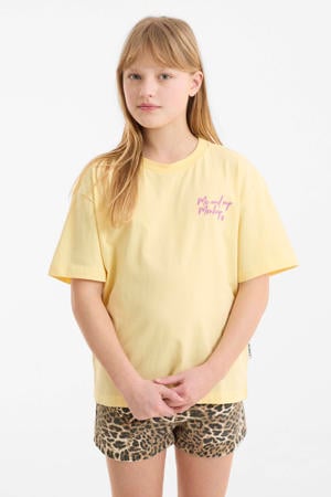 oversized T-shirt met printopdruk geel