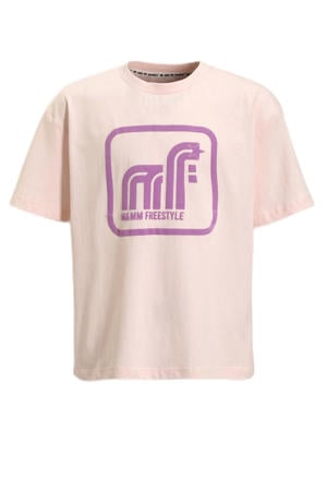 oversized T-shirt met printopdruk roze