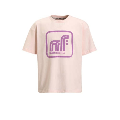 Me & My Monkey oversized T-shirt met printopdruk roze afbeelding