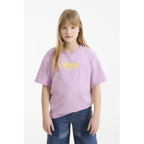 Me & My Monkey oversized T-shirt met printopdruk paars afbeelding