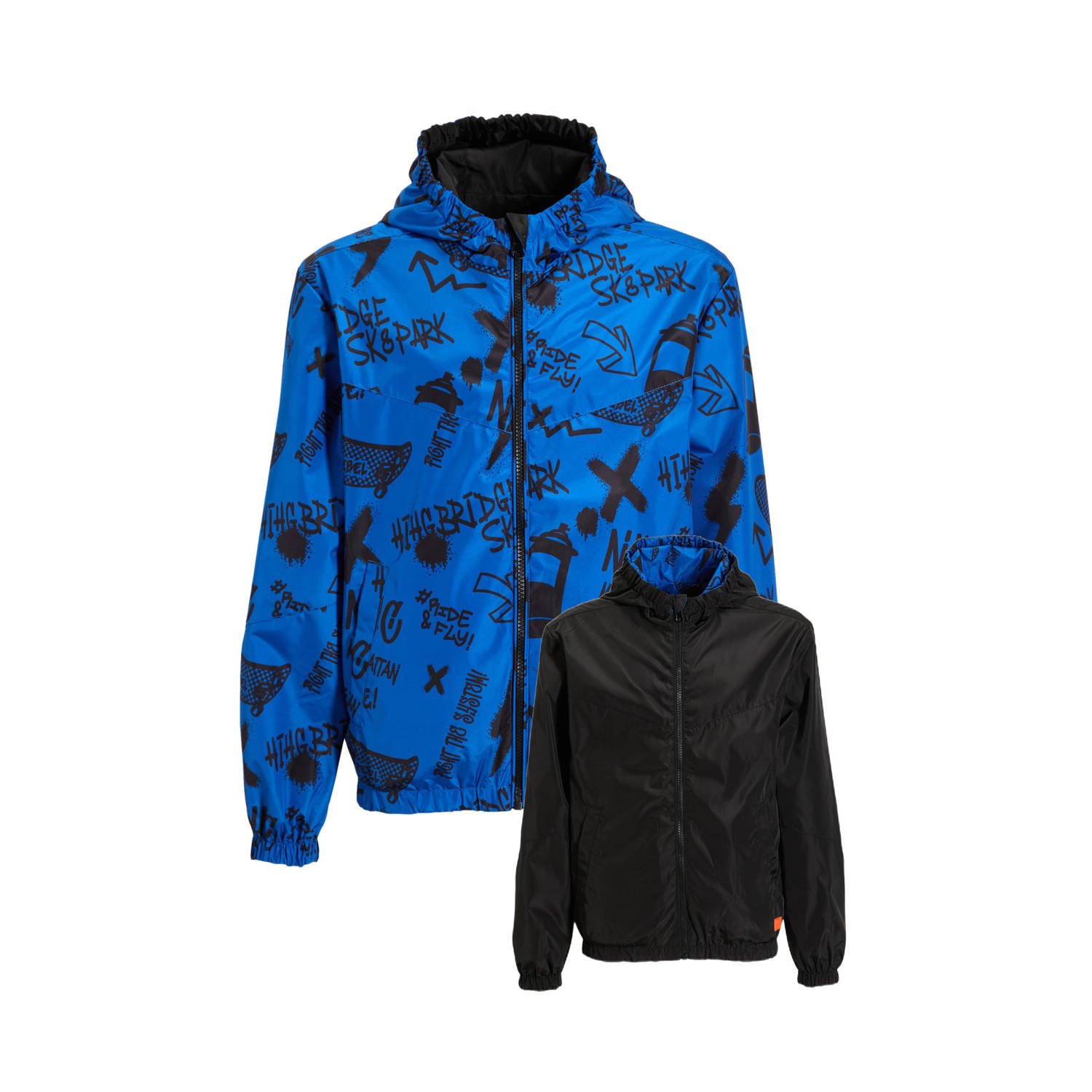 Orange Stars reversible jacket blauw