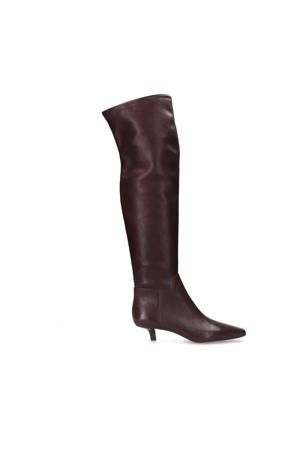 leren overknee laarzen bordeaux