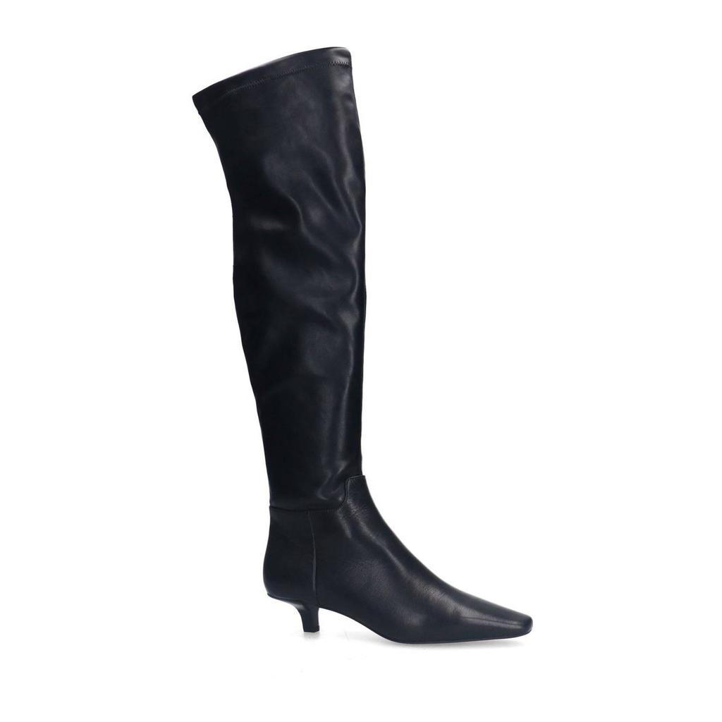Zwarte dames Sacha leren overknee laarzen van leather and synthetic met halve rits