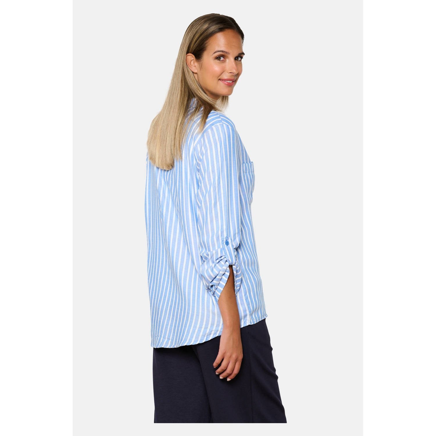 LOLALIZA gestreepte blouse blauw wit