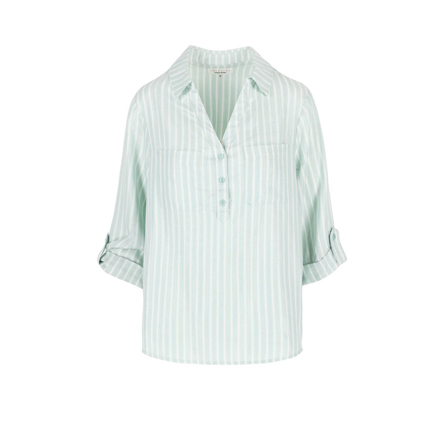 LOLALIZA gestreepte blouse lichtkaki