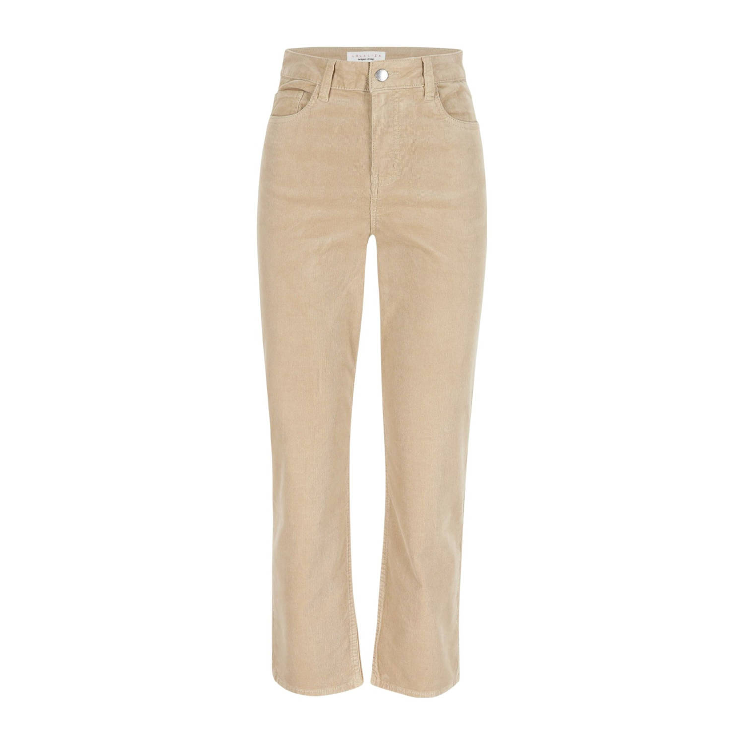 LOLALIZA high waist straight fit broek lichtbruin