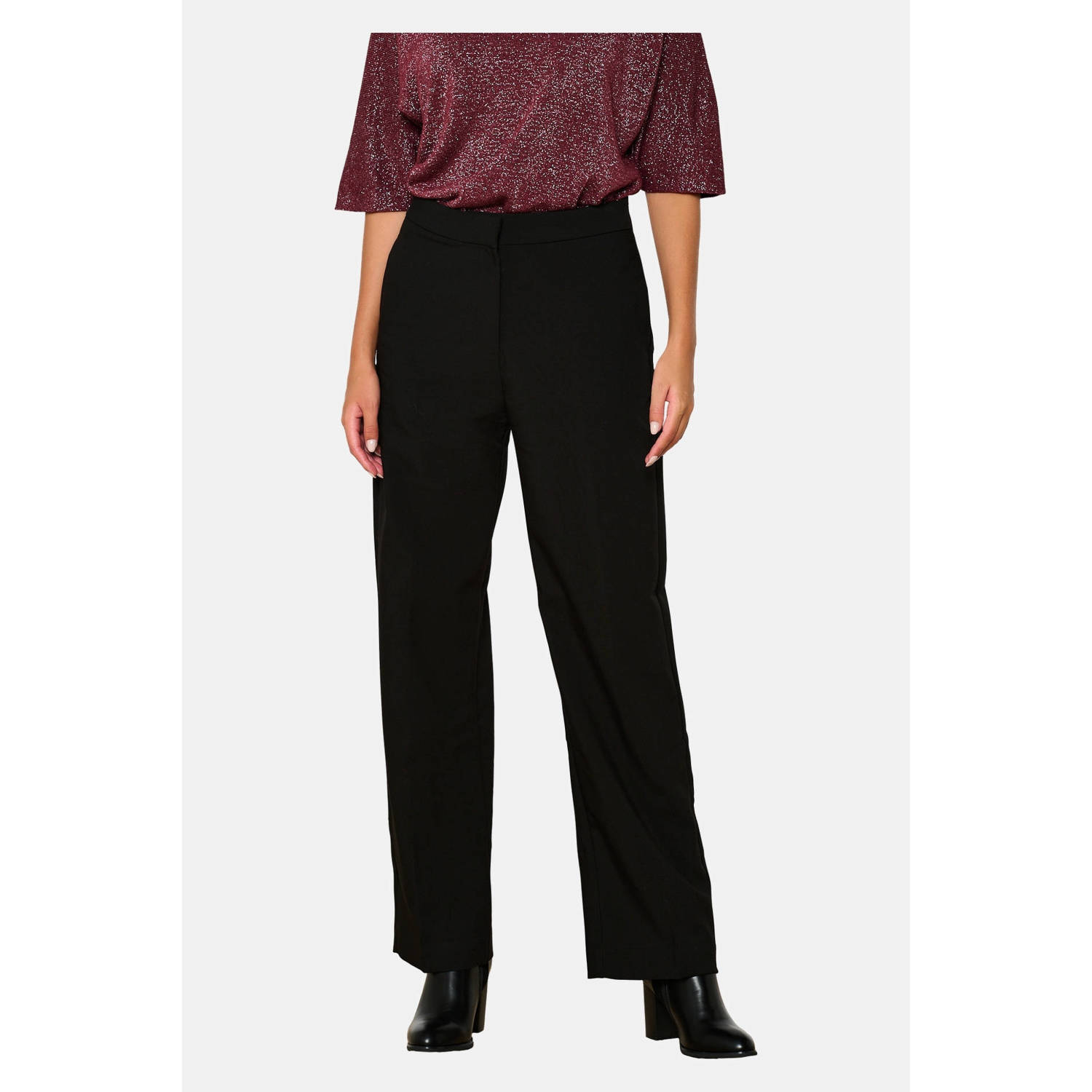 LOLALIZA wide leg broek zwart