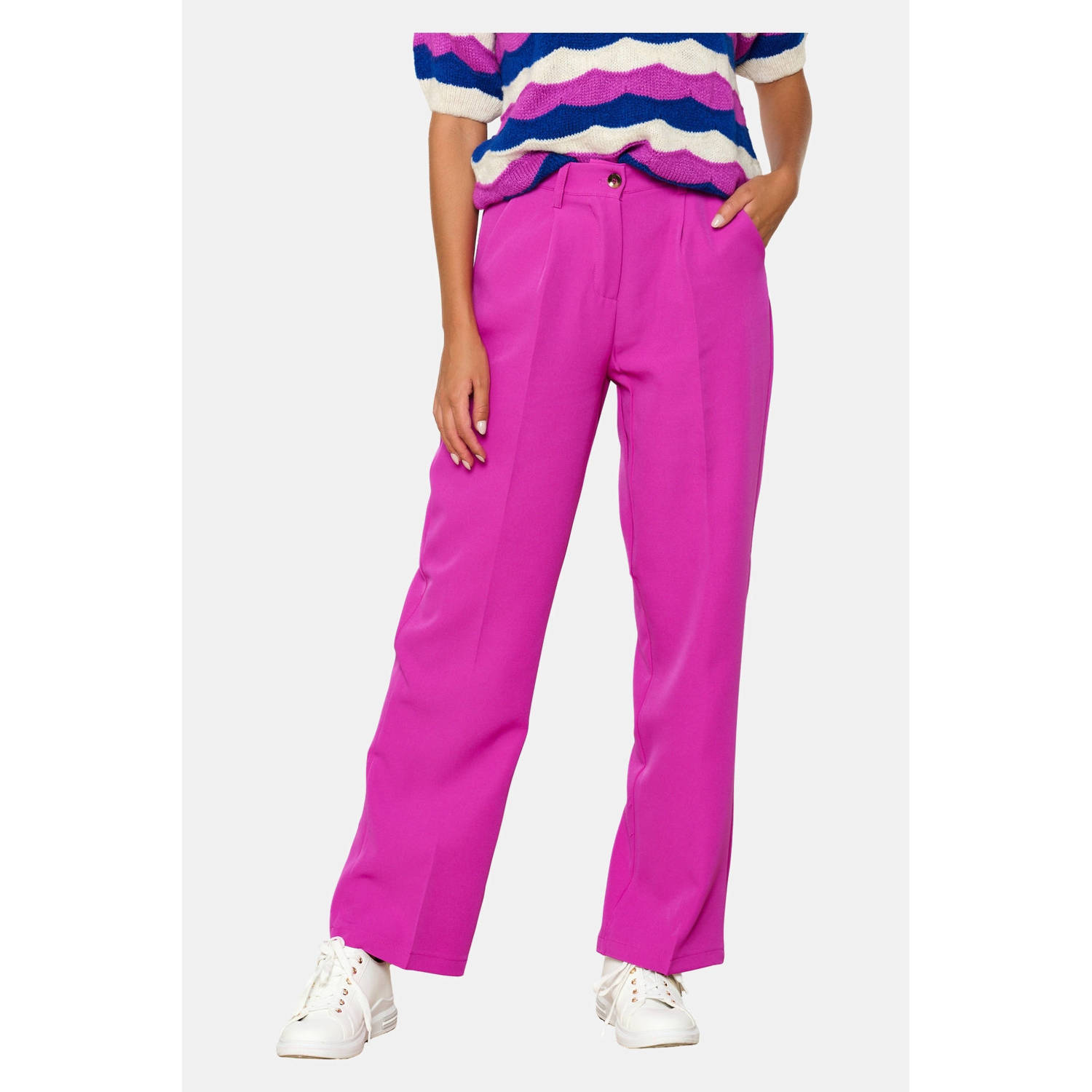 LOLALIZA wide leg broek roze