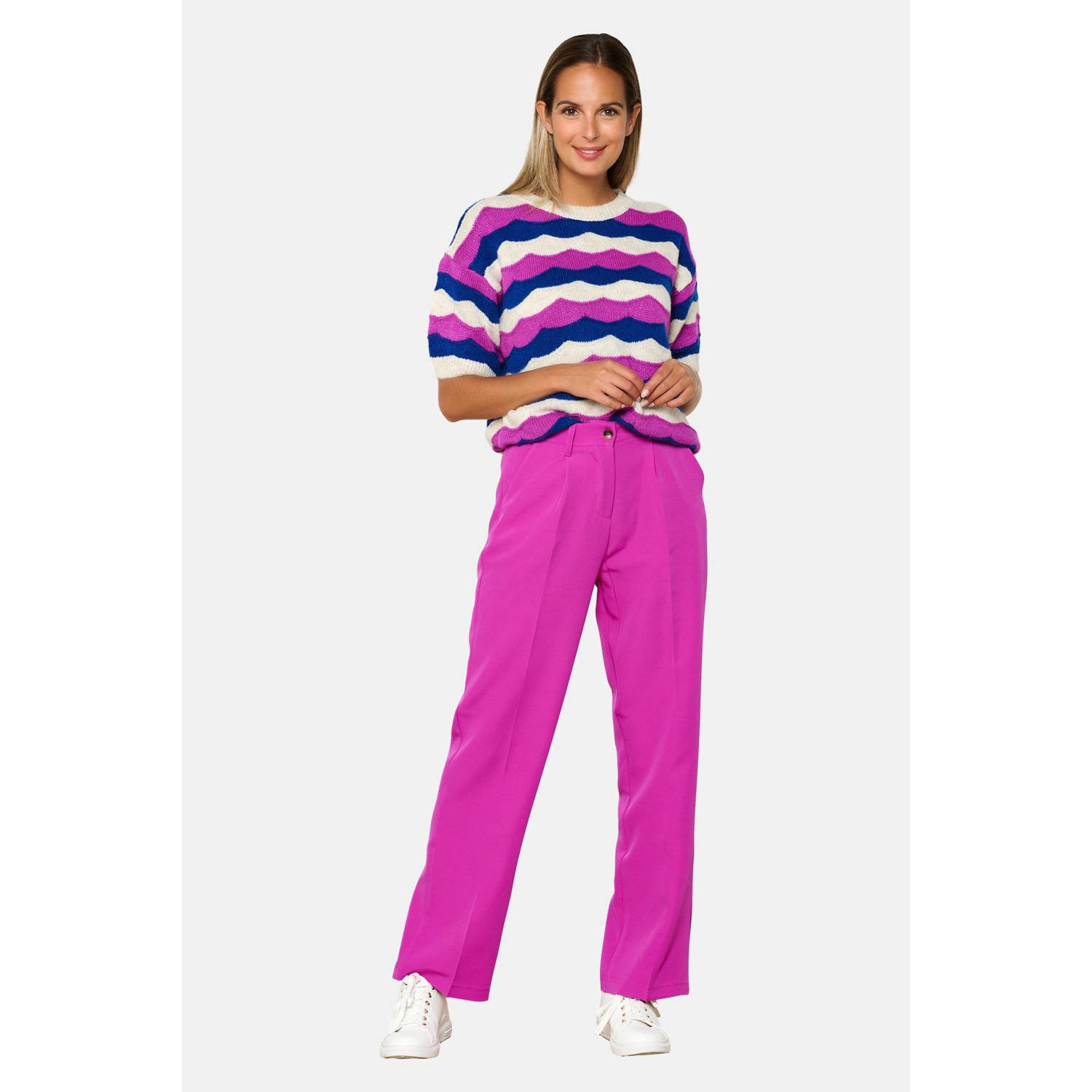 LOLALIZA wide leg broek roze
