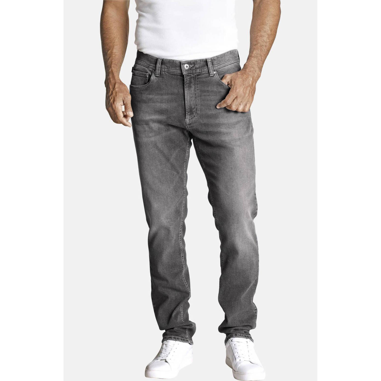 Jan Vanderstorm loose fit jeans WALLNER Plus Size grijs