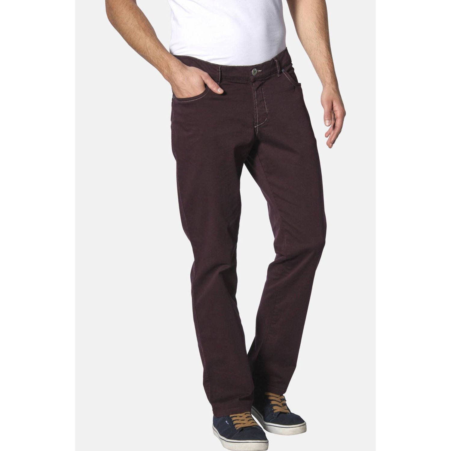 Jan Vanderstorm +FIT Collectie low waist loose fit broek RALUNDE Plus Size donkerrood