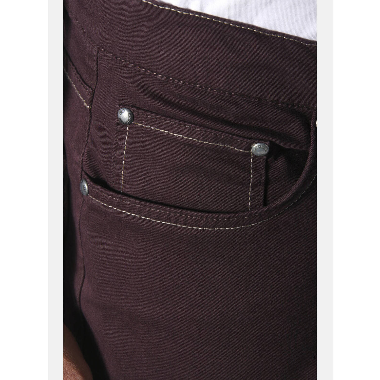 Jan Vanderstorm +FIT Collectie low waist loose fit broek RALUNDE Plus Size donkerrood