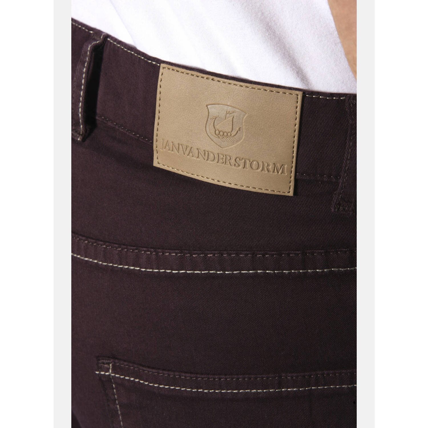 Jan Vanderstorm +FIT Collectie low waist loose fit broek RALUNDE Plus Size donkerrood