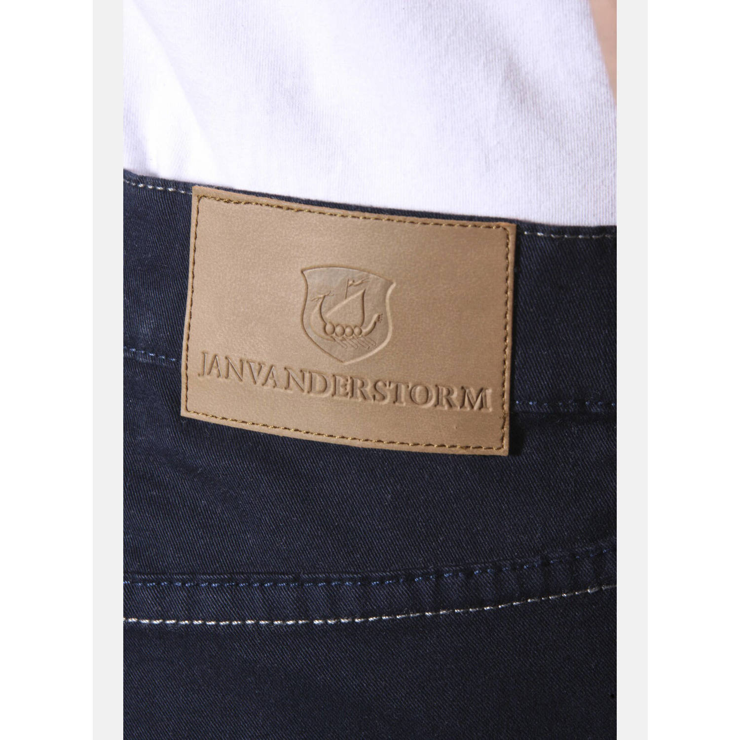 Jan Vanderstorm +FIT Collectie low waist loose fit broek TORDEGAN Plus Size donkerblauw