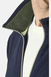 thumbnail: Jan Vanderstorm +FIT Collectie fleece vest TERJE Plus Size met backprint en borduursels donkerblauw