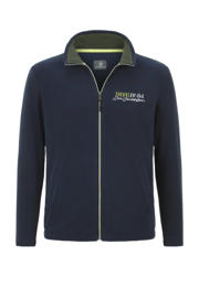 thumbnail: Jan Vanderstorm +FIT Collectie fleece vest TERJE Plus Size met backprint en borduursels donkerblauw
